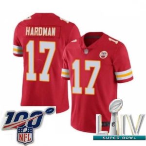 Outstanding 2020 Super Bowl LIV Kansas City Chiefs #17 Mecole Hardman Red Team Color Vapor Untouchable Limited Player Football Jersey