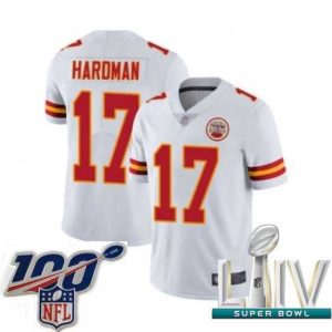 Superb 2020 Super Bowl LIV Kansas City Chiefs #17 Mecole Hardman White Vapor Untouchable Limited Player Football Jersey
