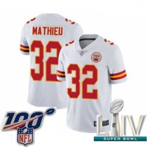 Superior 2020 Super Bowl LIV Kansas City Chiefs #32 Tyrann Mathieu White Vapor Untouchable Limited Player Football Jersey