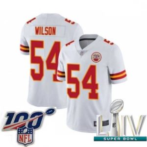 Premium 2020 Super Bowl LIV Kansas City Chiefs #54 Damien Wilson White Vapor Untouchable Limited Player Football Jersey