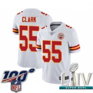 Premium 2020 Super Bowl LIV Kansas City Chiefs #55 Frank Clark White Vapor Untouchable Limited Player Football Jersey