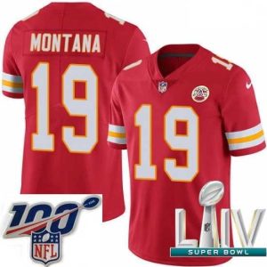 Gorgeous 2020 Super Bowl LIV Nike Kansas City Chiefs #19 Joe Montana Red Team Color Vapor Untouchable Limited Player NFL Jersey