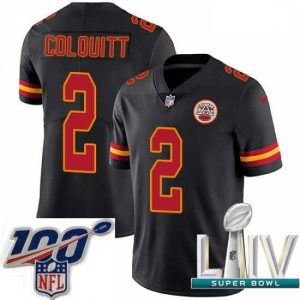 Outstanding 2020 Super Bowl LIV Nike Kansas City Chiefs #2 Dustin Colquitt Limited Black Rush Vapor Untouchable NFL Jersey
