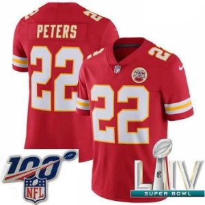 Gorgeous 2020 Super Bowl LIV Nike Kansas City Chiefs #22 Marcus Peters Red Team Color Vapor Untouchable Limited Player NFL Jersey