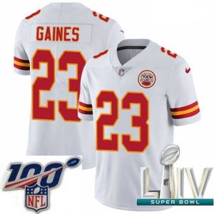 Outstanding 2020 Super Bowl LIV Nike Kansas City Chiefs #23 Phillip Gaines White Vapor Untouchable Limited Player NFL Jersey