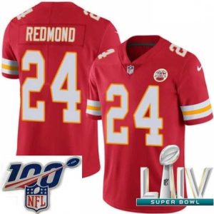 Superb 2020 Super Bowl LIV Nike Kansas City Chiefs #24 Will Redmond Red Team Color Vapor Untouchable Limited Player NFL Jersey