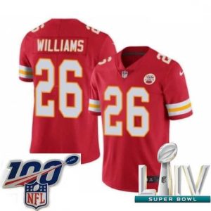 Marvelous 2020 Super Bowl LIV Nike Kansas City Chiefs #26 Damien Williams Red Team Color Vapor Untouchable Limited Player NFL Jersey