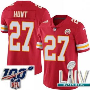 Finest 2020 Super Bowl LIV Nike Kansas City Chiefs #27 Kareem Hunt Red Team Color Vapor Untouchable Limited Player NFL Jersey
