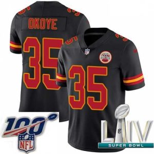 Marvelous 2020 Super Bowl LIV Nike Kansas City Chiefs #35 Christian Okoye Limited Black Rush Vapor Untouchable NFL Jersey