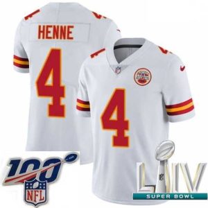 Exquisite 2020 Super Bowl LIV Nike Kansas City Chiefs #4 Chad Henne White Vapor Untouchable Limited Player NFL Jersey