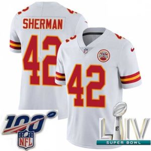 Premium 2020 Super Bowl LIV Nike Kansas City Chiefs #42 Anthony Sherman White Vapor Untouchable Limited Player NFL Jersey