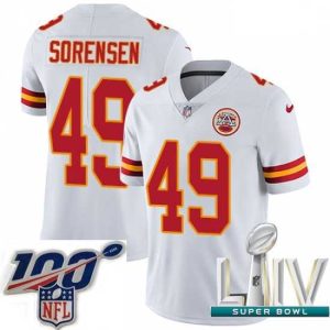 Exceptional 2020 Super Bowl LIV Nike Kansas City Chiefs #49 Daniel Sorensen White Vapor Untouchable Limited Player NFL Jersey