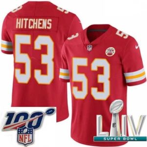 Outstanding 2020 Super Bowl LIV Nike Kansas City Chiefs #53 Anthony Hitchens Red Team Color Vapor Untouchable Limited Player NFL Jersey