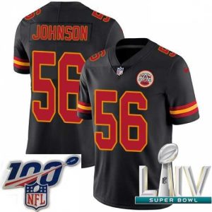 Outstanding 2020 Super Bowl LIV Nike Kansas City Chiefs #56 Derrick Johnson Limited Black Rush Vapor Untouchable NFL Jersey