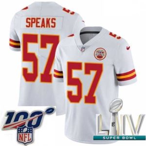 Exceptional 2020 Super Bowl LIV Nike Kansas City Chiefs #57 Breeland Speaks White Vapor Untouchable Limited Player NFL Jersey