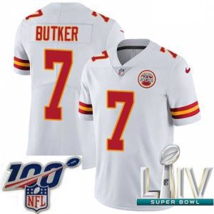 Superior 2020 Super Bowl LIV Nike Kansas City Chiefs #7 Harrison Butker White Vapor Untouchable Limited Player NFL Jersey