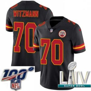 Superb 2020 Super Bowl LIV Nike Kansas City Chiefs #70 Bryan Witzmann Limited Black Rush Vapor Untouchable NFL Jersey