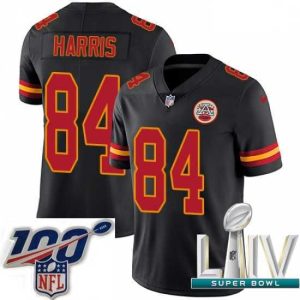 Superior 2020 Super Bowl LIV Nike Kansas City Chiefs #84 Demetrius Harris Limited Black Rush Vapor Untouchable NFL Jersey