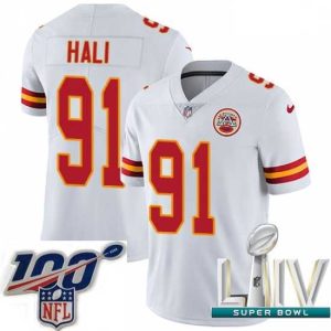 Outstanding 2020 Super Bowl LIV Nike Kansas City Chiefs #91 Tamba Hali White Vapor Untouchable Limited Player NFL Jersey