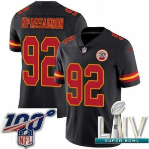 Superb 2020 Super Bowl LIV Nike Kansas City Chiefs #92 Tanoh Kpassagnon Limited Black Rush Vapor Untouchable NFL Jersey