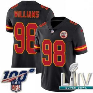 Outstanding 2020 Super Bowl LIV Nike Kansas City Chiefs #98 Xavier Williams Limited Black Rush Vapor Untouchable NFL Jersey