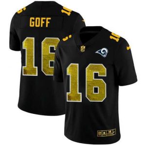 Exceptional Los Angeles Rams 16 Jared Goff Black Nike Golden Sequin Vapor Limited NFL Jersey