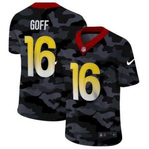 Premium Los Angeles Rams 16 Jared Goff Nike 2020 Black CAMO Vapor Untouchable Limited Stitched NFL Jersey