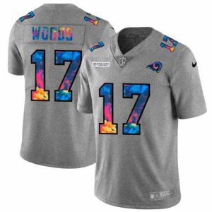 Exceptional Los Angeles Rams 17 Robert Woods Nike Multi Color 2020 NFL Crucial Catch NFL Jersey Greyheather