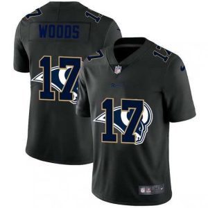 Gorgeous Los Angeles Rams 17 Robert Woods Nike Team Logo Dual Overlap Limited NFL Jersey Black