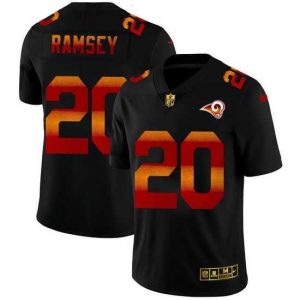 Marvelous Los Angeles Rams 20 Jalen Los Angeles Ramsey Black Nike Red Orange Stripe Vapor Limited NFL Jersey