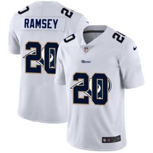 High quality Los Angeles Rams 20 Jalen Ramsey White Nike Team Logo Dual Overlap Limited NFL Jersey