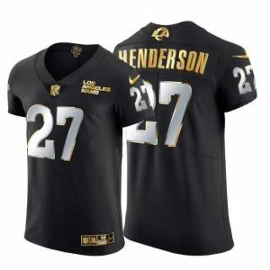 Superb Los Angeles Rams 27 Darrell Henderson Jr  Nike Black Edition Vapor Untouchable Elite NFL Jersey