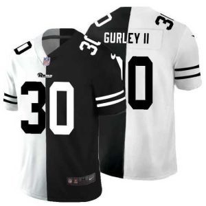 Superior Los Angeles Rams 30 Todd Gurley II Black V White Peace Split Nike Vapor Untouchable Limited NFL Jersey