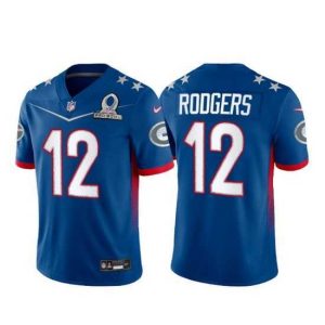 Gorgeous 2022 NFL Pro Bowl Green Bay Packers 12 Aaron Rodgers NFC Blue Jersey