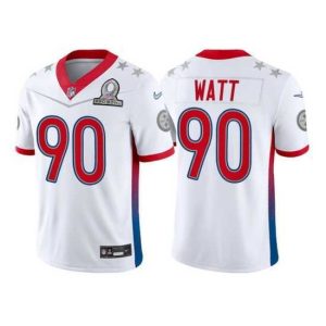Premium 2022 NFL Pro Bowl Pittsburgh Steelers 90 T J Watt AFC White Jersey