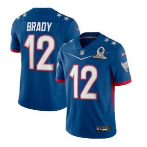 Marvelous 2022 NFL Pro Bowl Tampa Bay Buccaneers #12 Tom Brady NFC Blue Jersey