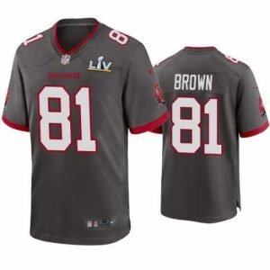 Exquisite Antonio Brown Buccaneers Pewter Super Bowl Lv Game Jersey
