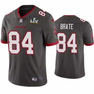High quality Cameron Brate Buccaneers Pewter Super Bowl Lv Vapor Limited Jersey