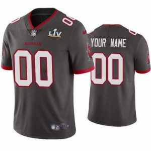 Superior Custom Buccaneers Pewter Super Bowl Lv Vapor Limited Jersey