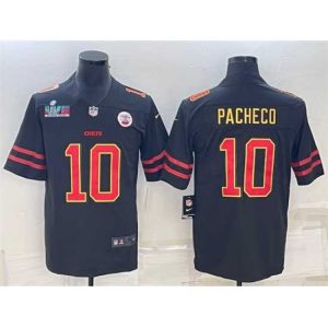Marvelous Kansas City Chiefs 10 Isiah Pacheco Black Red Gold Super Bowl LVII Patch Vapor Untouchable Limited Stitched Jersey