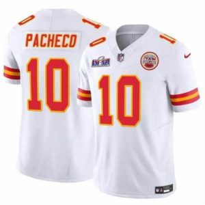 Superb Kansas City Chiefs 10 Isiah Pacheco White 2023 F.U.S.E  Vapor Untouchable Limited Stitched 2024 Super Bowl LVIII Jersey