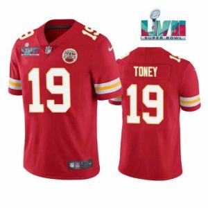 Marvelous Kansas City Chiefs 19 Kadarius Toney Red Super Bowl LVII Patch Vapor Untouchable Limited Stitched Football Jersey