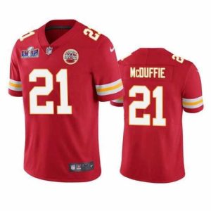 Outstanding Kansas City Chiefs 21 Trent McDuffie Red Vapor Untouchable Limited Stitched Football 2024 Super Bowl LVIII Jersey