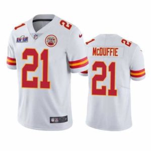 Premium Kansas City Chiefs 21 Trent McDuffie White Vapor Untouchable Limited Stitched Football 2024 Super Bowl LVIII Jersey