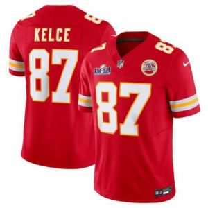 Gorgeous Kansas City Chiefs 87 Travis Kelce Red 2023 F.U.S.E  Vapor Untouchable Limited Stitched 2024 Super Bowl LVIII Jersey