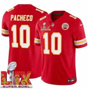 Marvelous Kansas City Chiefs Isiah Pacheco #10 Red 2024 2025 Super Bowl LIX F.U.S.E Stitched Jersey