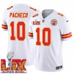 Superior Kansas City Chiefs Isiah Pacheco #10 White 2024 2025 Super Bowl LIX F.U.S.E Stitched Jersey