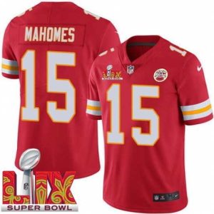 Gorgeous Kansas City Chiefs Patrick Mahomes #15 Red 2024 2025 Super Bowl LIX F.U.S.E Stitched Jersey