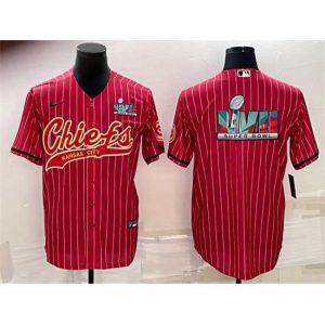 High quality Kansas City Chiefs Red With Super Bowl LVII Big Logo Cool Base Stitched Baseball JerseyS