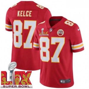 Marvelous Kansas City Chiefs Travis Kelce #87 Red 2024 2025 Super Bowl LIX F.U.S.E Stitched Jersey